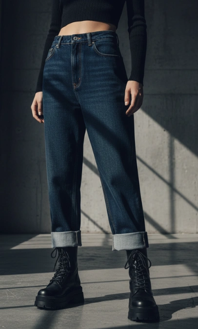 Baggy Jeans With Crop Tops with Shoes