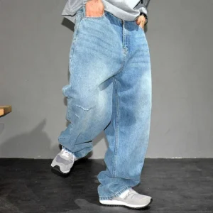 Ripped Light Blue Baggy Jeans