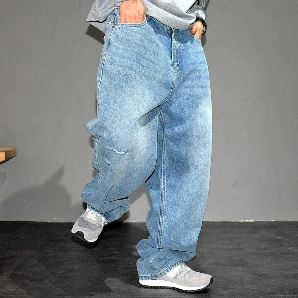 Ripped Light Blue Baggy Jeans