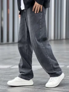 Washed Grey Baggy Jeans