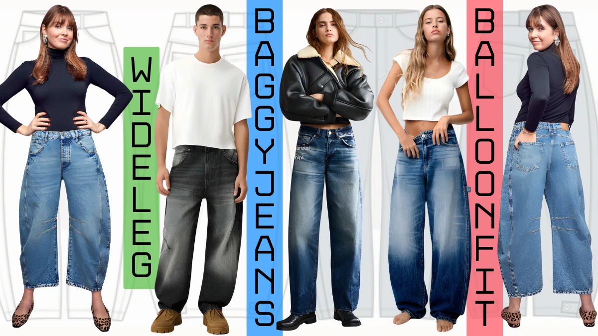Baggy Jeans vs Wide Leg vs Balloon Fit