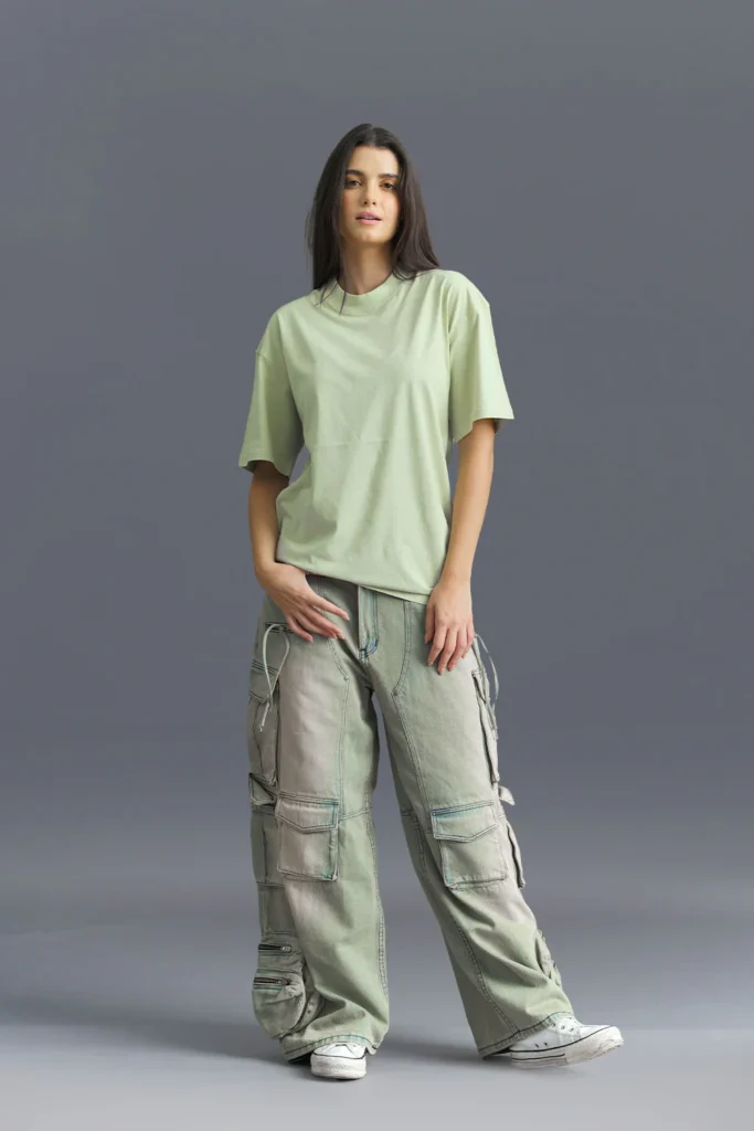 Oversized Tee with Baggy Cargo Jeans