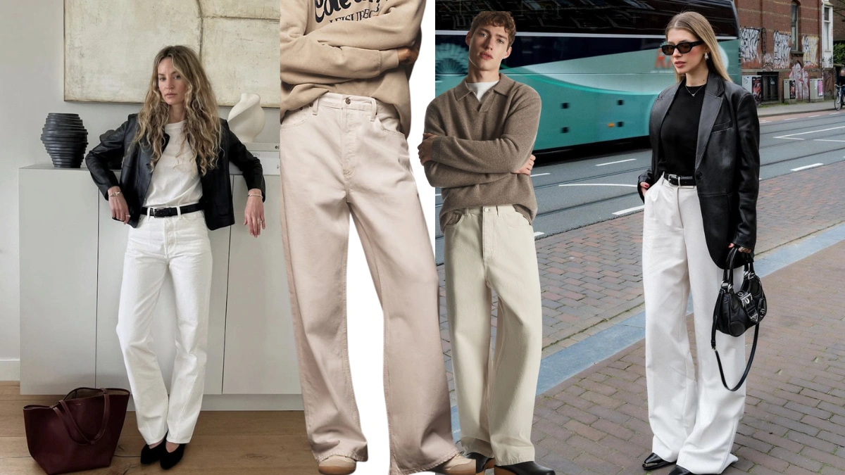 AGOLDE Low Slung Baggy Jeans White