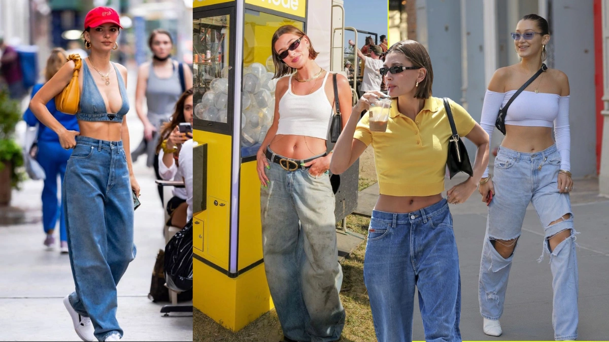 Baggy Jeans with Crop Top for Women