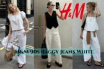 H&M 90s Baggy Jeans White