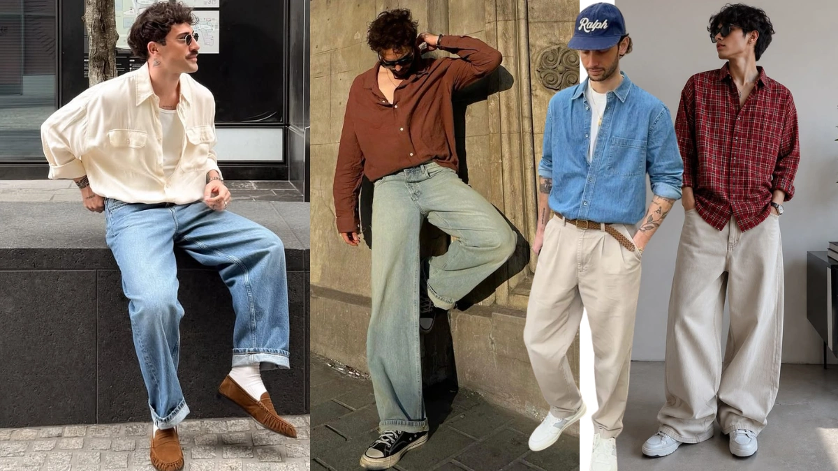 Oversized Shirt with Baggy Jeans Men