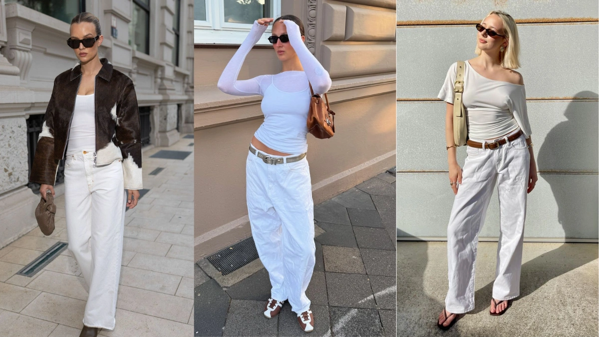Rolla's Kate Baggy Jeans White
