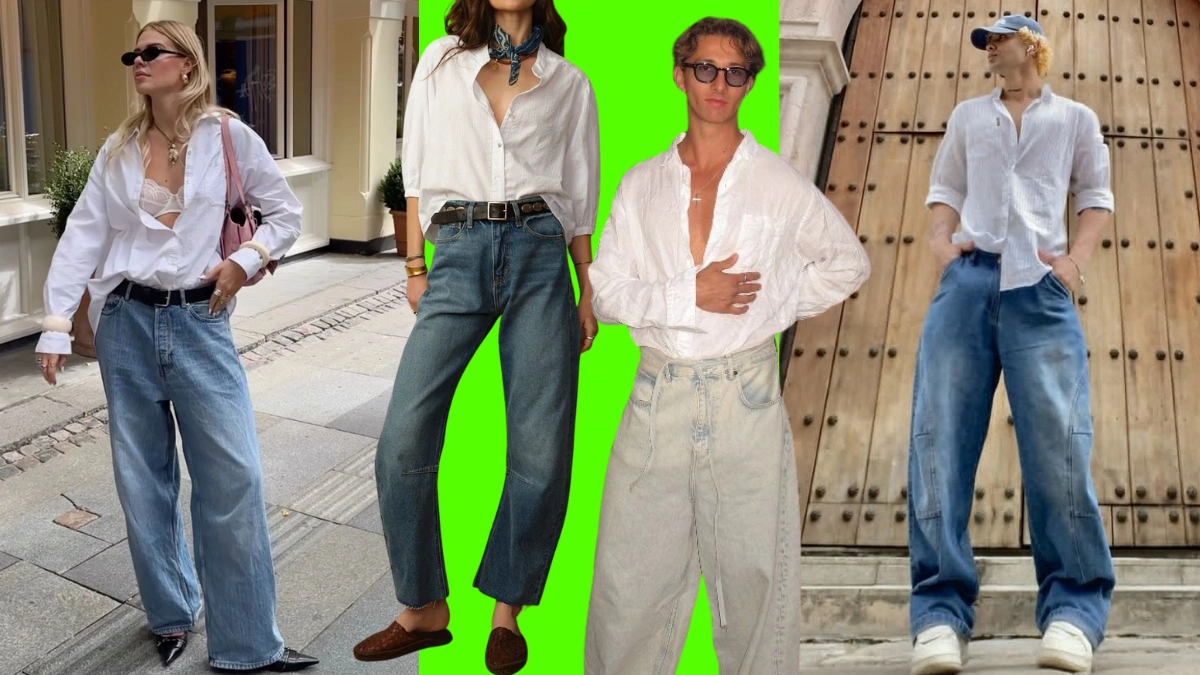baggy jeans with white shirt