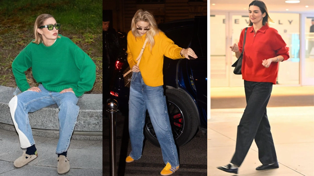 oversized t shirt and baggy jeans