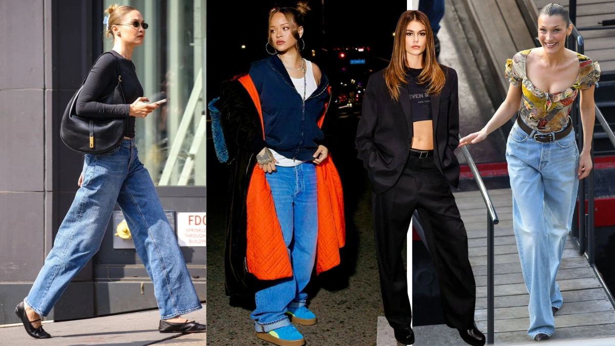 Celebrity baggy jeans
